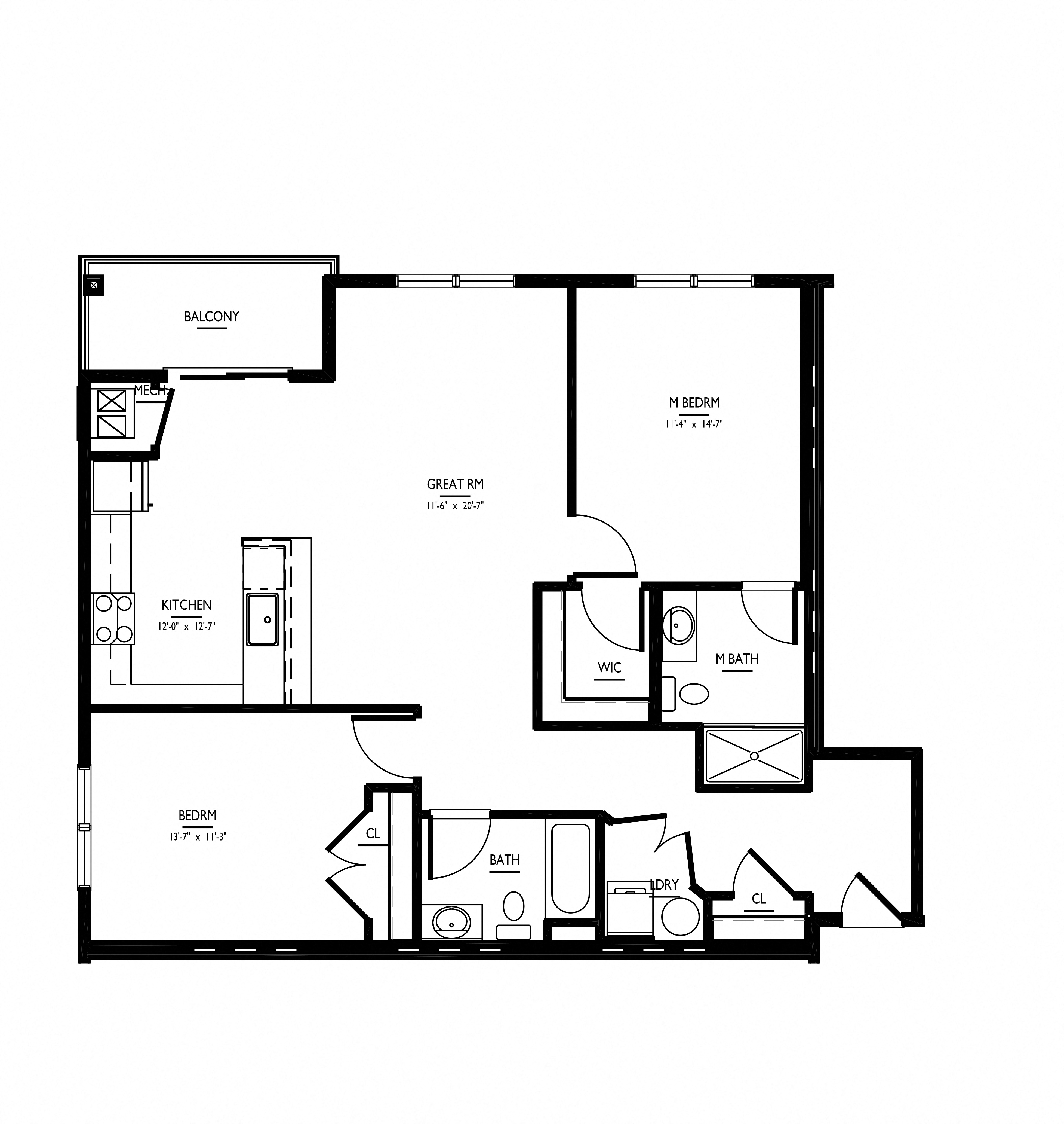 floorplan of apartment 2511